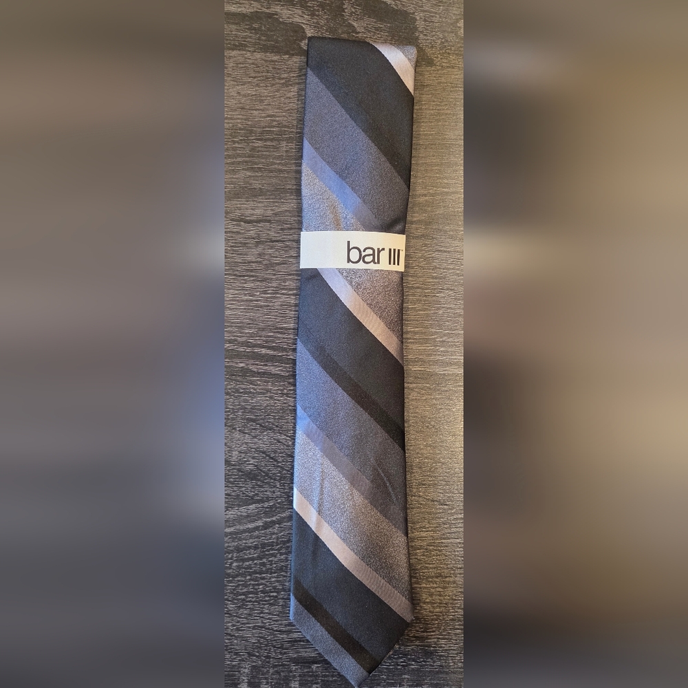 Bar III Men's Tie in Black and Gray Tones